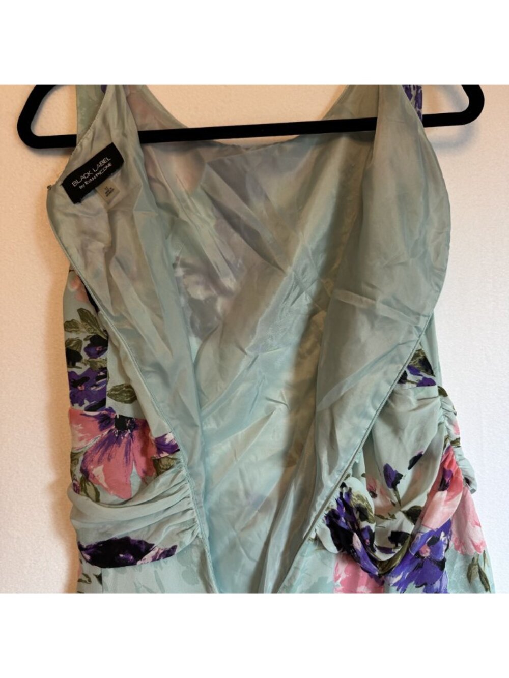 Black Label Evan-Picone Sleeveless Fit & Flare Dress Watercolor-Style Floral 12 - Picture 7 of 13